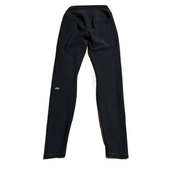 ALO Yoga High Waisted Ripped Warrior Black Leggings Women’s Size M Medium - Picture 8 of 13